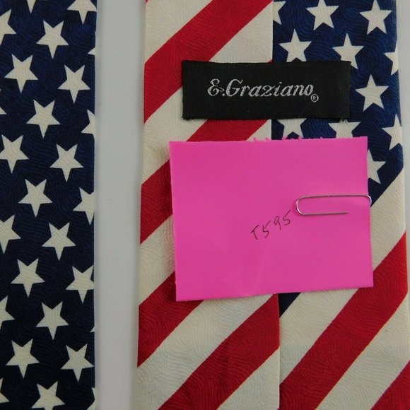 E. Graziano NWOT Red White Blue Stars Stripes T595 - Picture 4 of 4